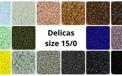 Patterns for 15/0 Delicas – weaving, brick stitch and peyote