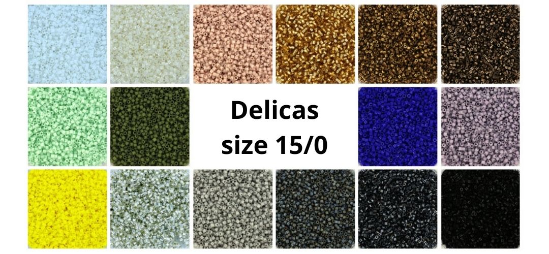 Patterns for 15/0 Delicas – weaving, brick stitch and peyote