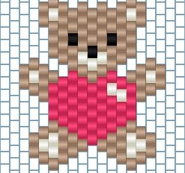 Pattern teddy with heart