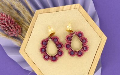 Make your own brick stitch droplet earrings