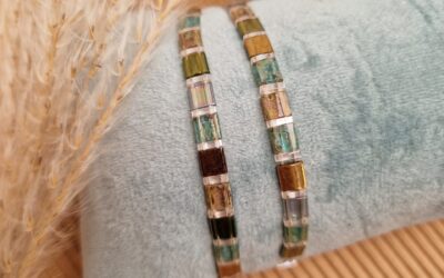 Bracelets with Tilas and elastic wire