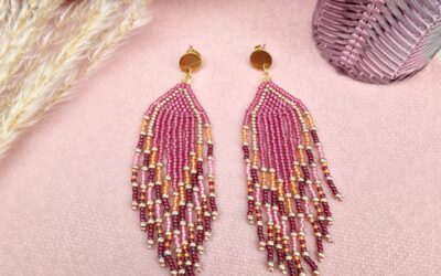 Fringe earrings pink