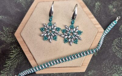 Star earrings with superduos