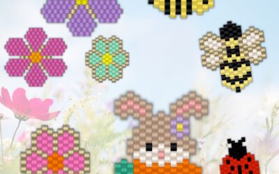 Spring brick stitch and peyote patterns